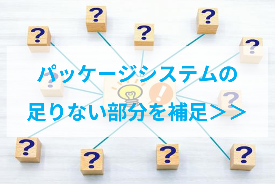 パッケージシステムの足りない部分を、
専用スクラッチ開発の連携で補います